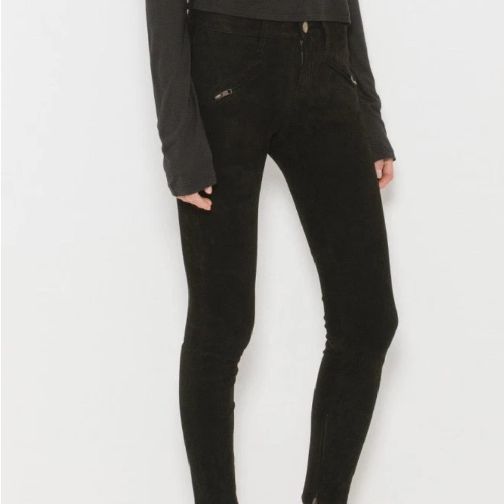 CURRENT/ELLIOTT The Silverlake Zip Suede Skinny Jeans Size 24 LIKE NEW - Picture 2 of 10